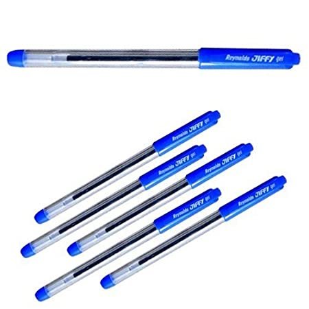 Reynolds Blue Jiffy Gel Pen (Pack of 5 Pens)
