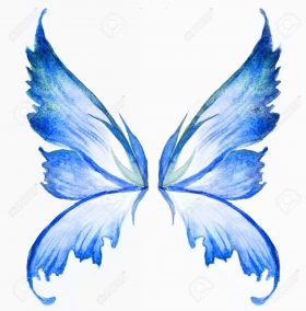 Blue Fairy Wings Pour Painting By Nidhi (A3 Size)
