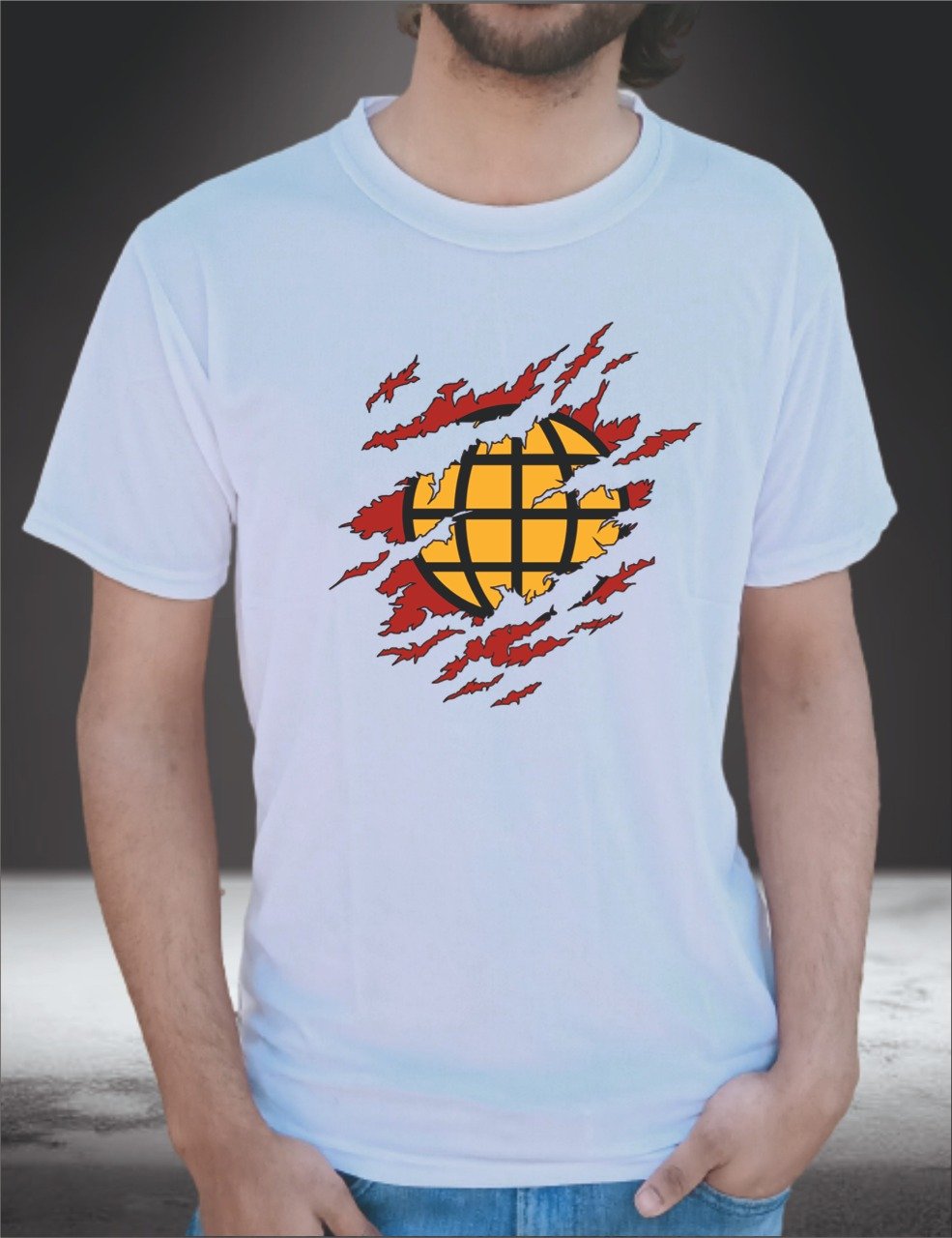 Amazing Globe Printed Half Sleeve T-Shirt