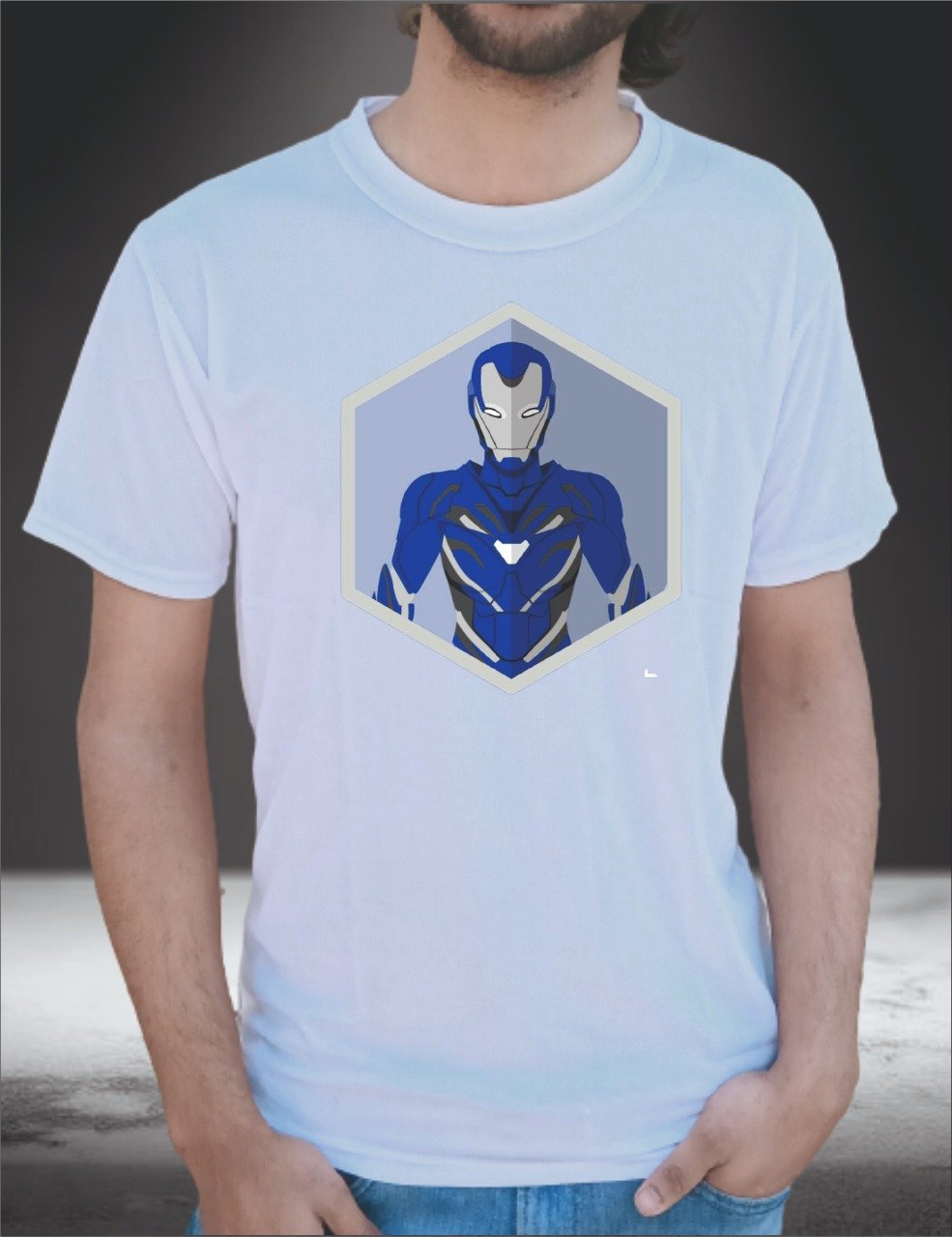 Mark 30 Printed T-Shirt for Men (Blue Steel)
