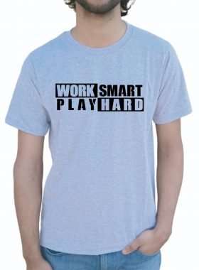 Work Hard Play Smart Graphic 100% cotton t shirt