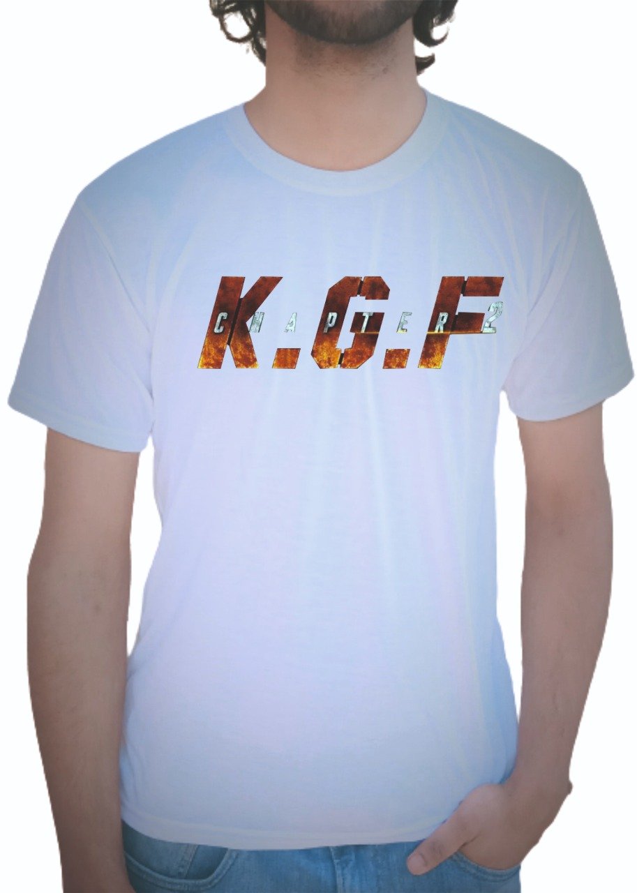 KGF 2 Printed Half Sleeve T-shirt for Men (White)