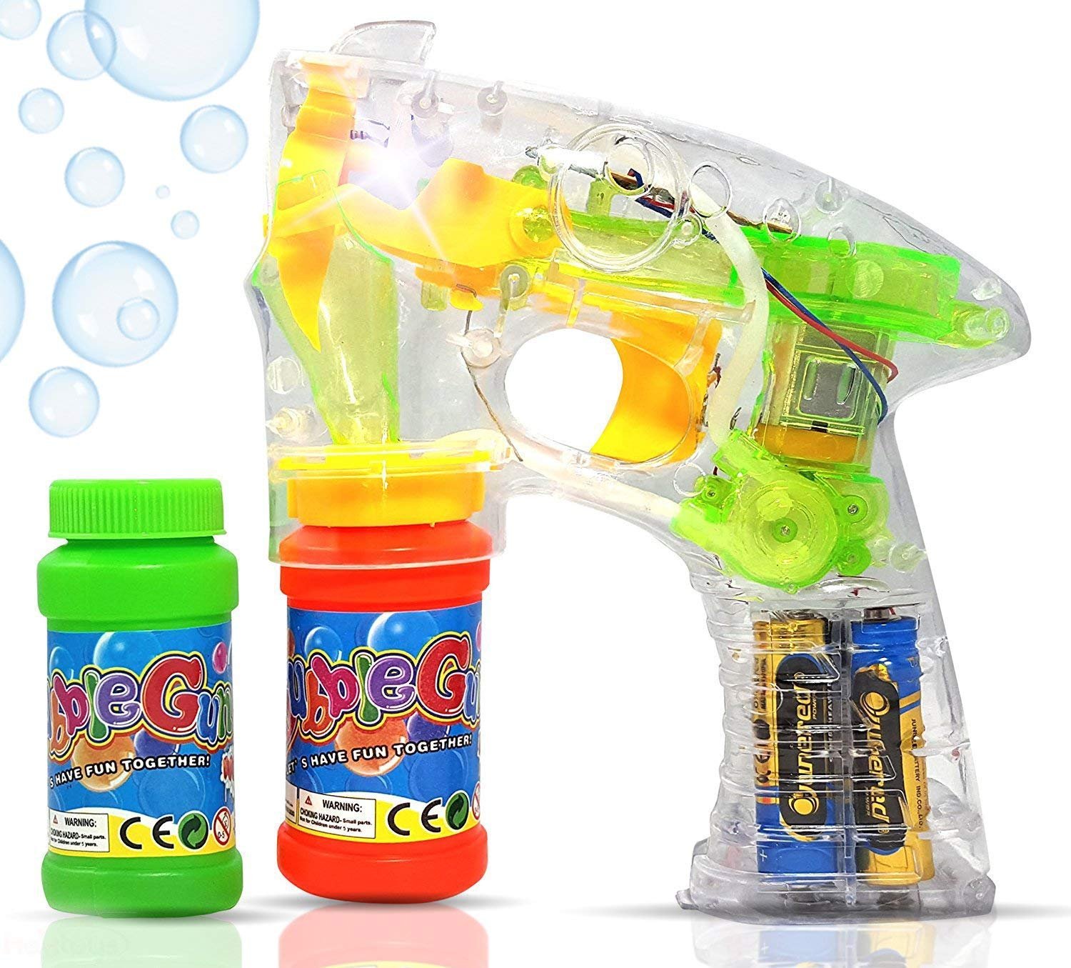 Battery Operated Bubble Gun with 2 Bottle of Bubbles
