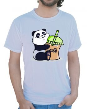 Baby Panda Half Sleeve T-Shirt White