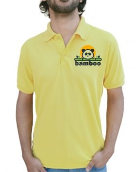Bamboo Panda Collar Half Sleeve T-Shirt Yellow