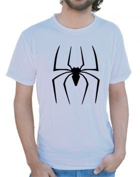 Black Spider Half Sleeve White T-Shirt