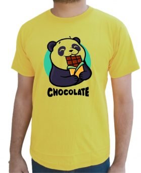 Chocolate Panda Half Sleeve Yellow T-Shirt
