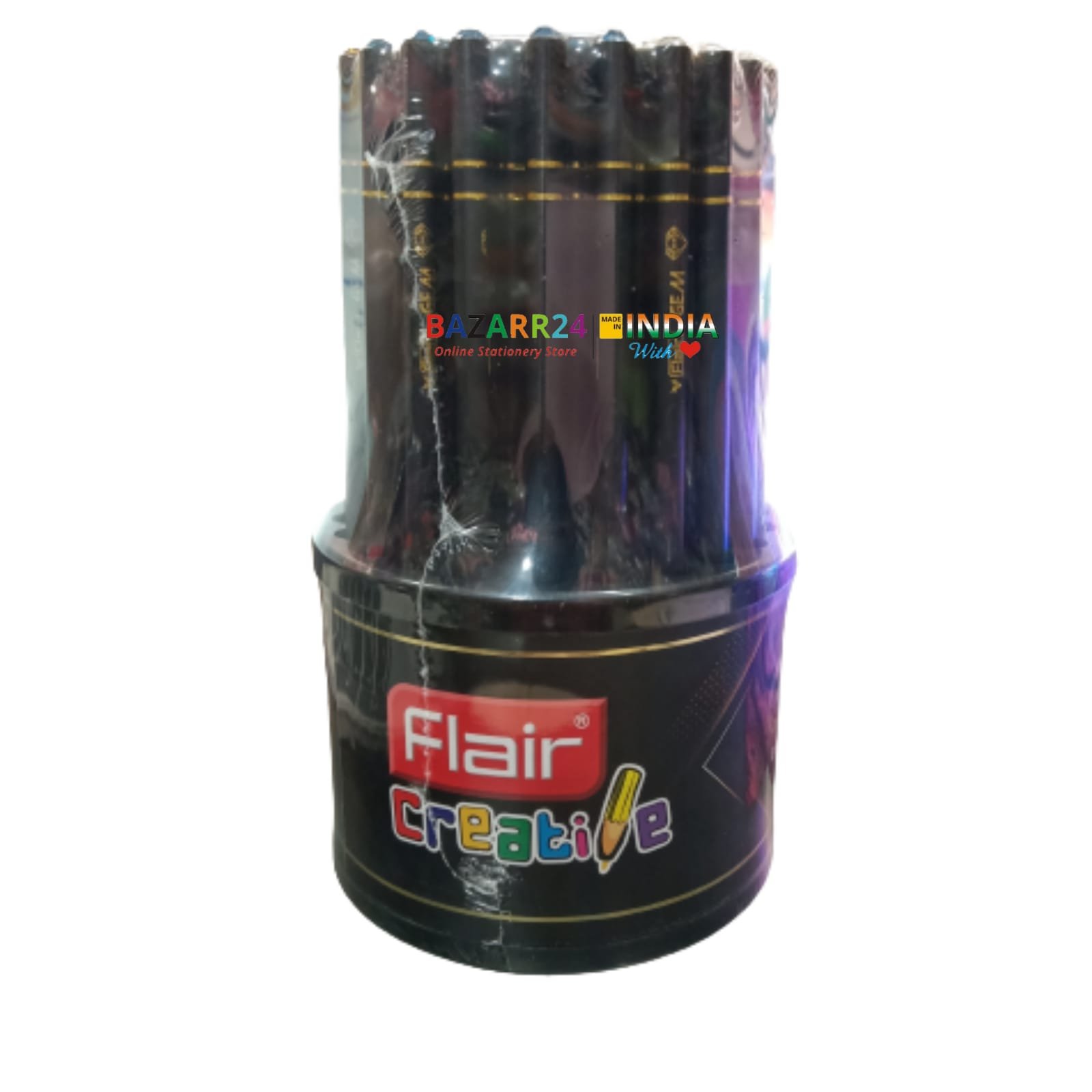 Flair Gem Extra Dark Pencils Pack of 50 (with Dispenser)