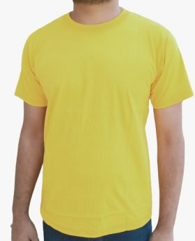 Half Sleeve Plain T-Shirt Yellow (100% Cotton)