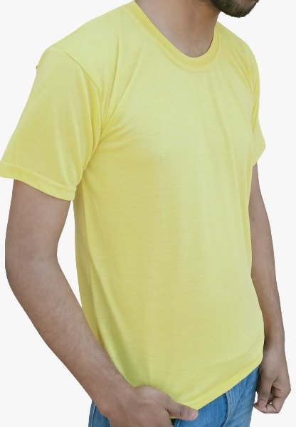 Half Sleeve Plain Yellow T-Shirt (Sublimation Cotton)