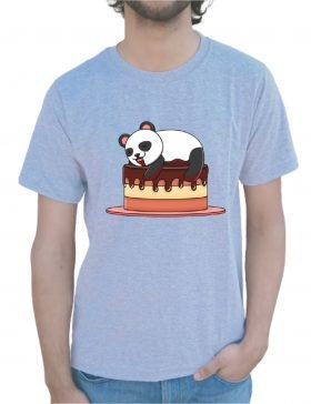 Lazy Panda Half Sleeve T-Shirt Grey