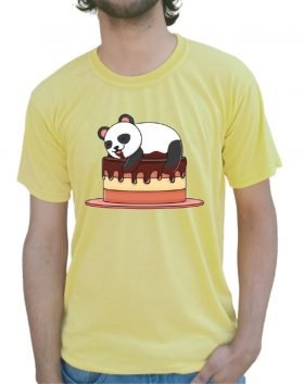 Lazy Panda Half Sleeve T-Shirt Yellow