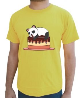 Lazy Panda Half Sleeve Yellow T-Shirt
