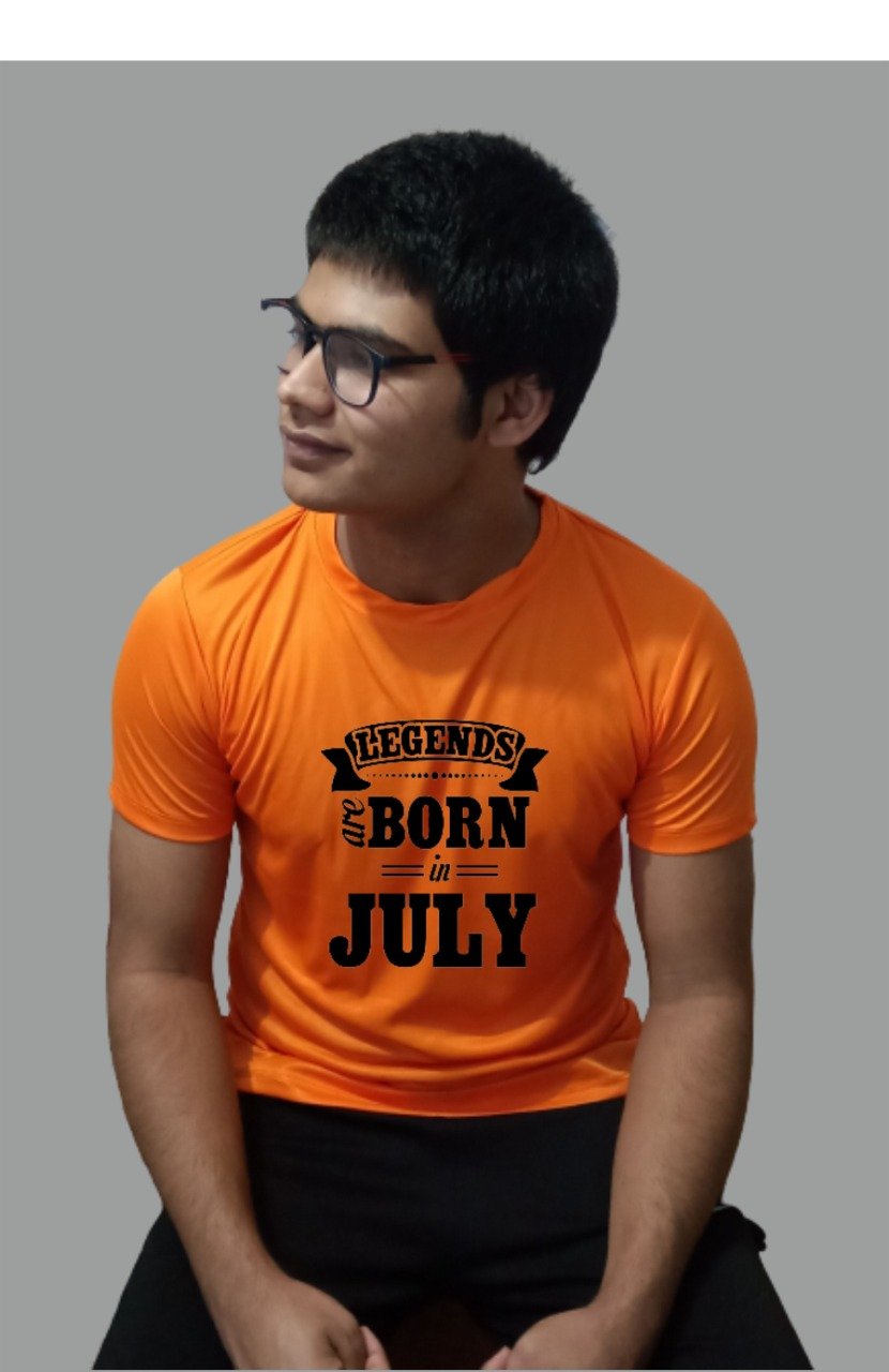 Legends Are Born In July Half SleeveT-Shirt Orange