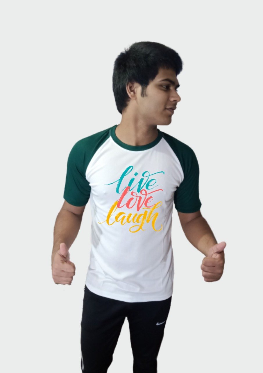 Live Love Laugh Half Sleeve T-shirt for Men