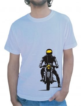 Live to Ride Half Sleeve T-Shirt White