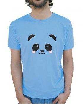 Panda Half Sleeve T-Shirt Sky Blue