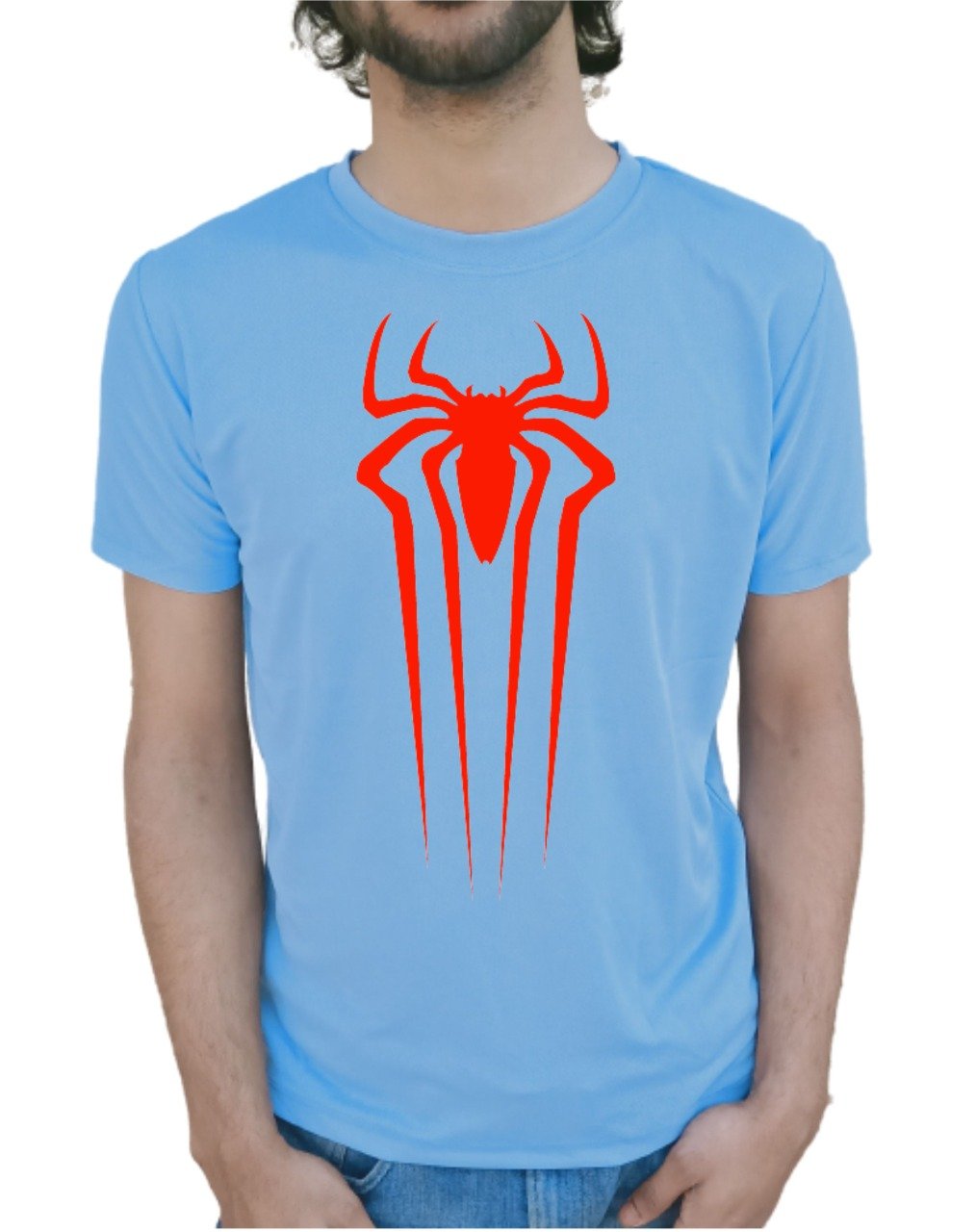 Red Spider Half Sleeve T-Shirt Sky Blue