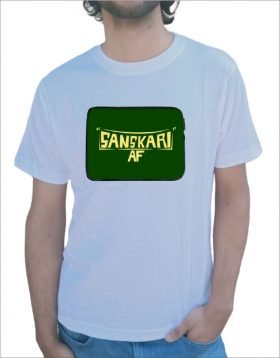 Sanskari AF Quote Printed Cotton T-Shirt