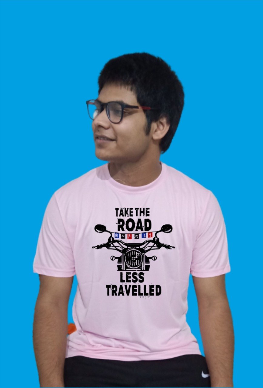 Take The Road Less Travelled Printed Half Sleeve T-Shirt6