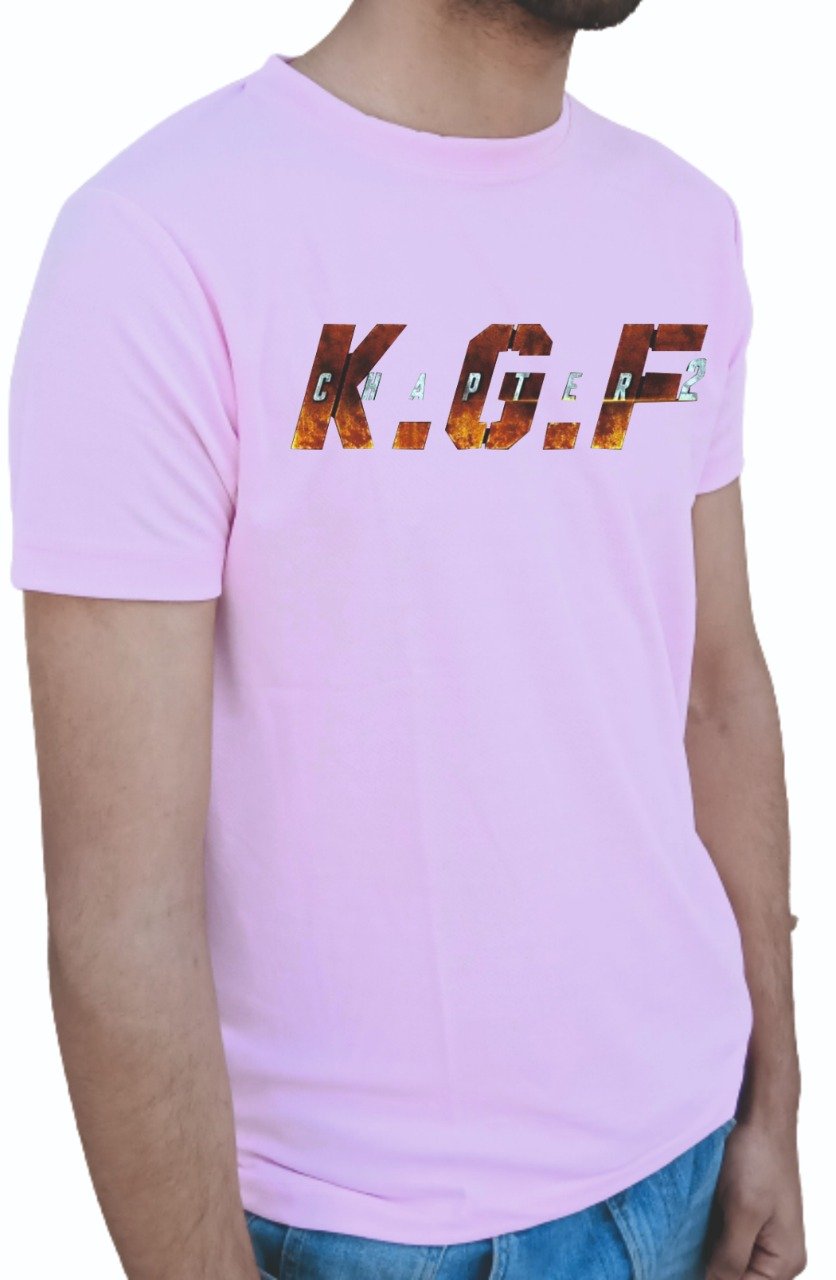 KGF Chapter 2 Printed T-Shirt DotKnit Half Sleeve (Pink)
