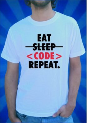 Eat Code Repeat Programmer Graphic T-Shirt