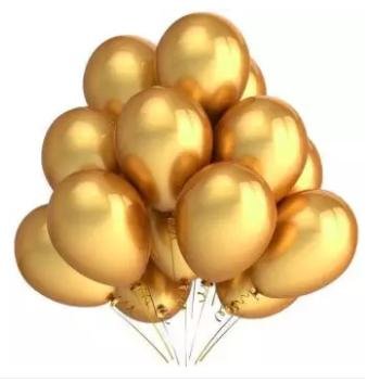 Metallic Party Balloons 50 Pcs Golden Color (Large)