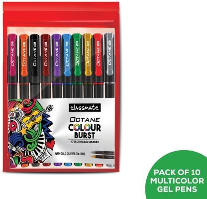 Classmate Octane Colour burst Gel Pen (Pack of 10)