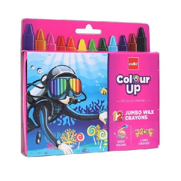 Colour Up Wax Crayons (12 Assorted Shades) Pack of 10