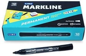 Linc Markline Permanent Marker Pen (10 Pc)