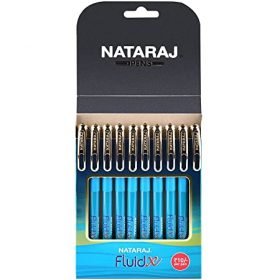 Nataraj Fluid X Blue Ball Pen - Pack of 10