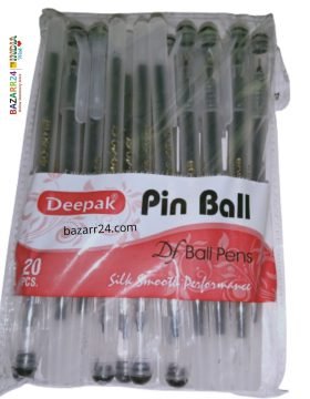 DF Ball Black Pens (Use & Throw) - 20 Pens