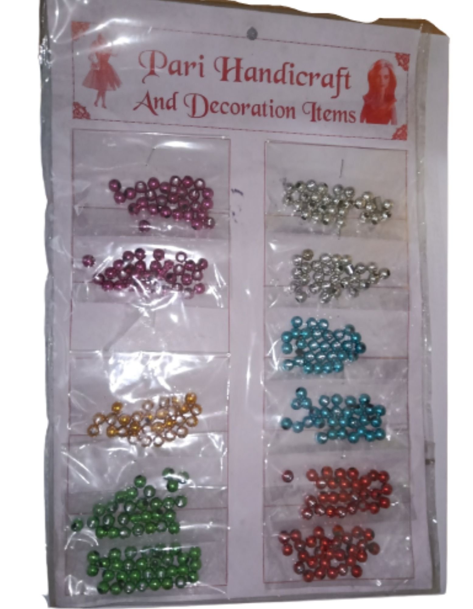 Multicolor Small Beads with Hole Pouch of 12