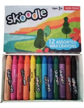 Skoodle 12 Assorted Wax Crayons