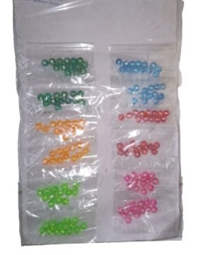 Transparent Small Beads Colorful with Hole Pouch of 12