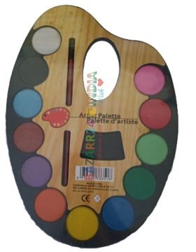 Artistic Palette with 12 Water Color & Artist Paint Brush