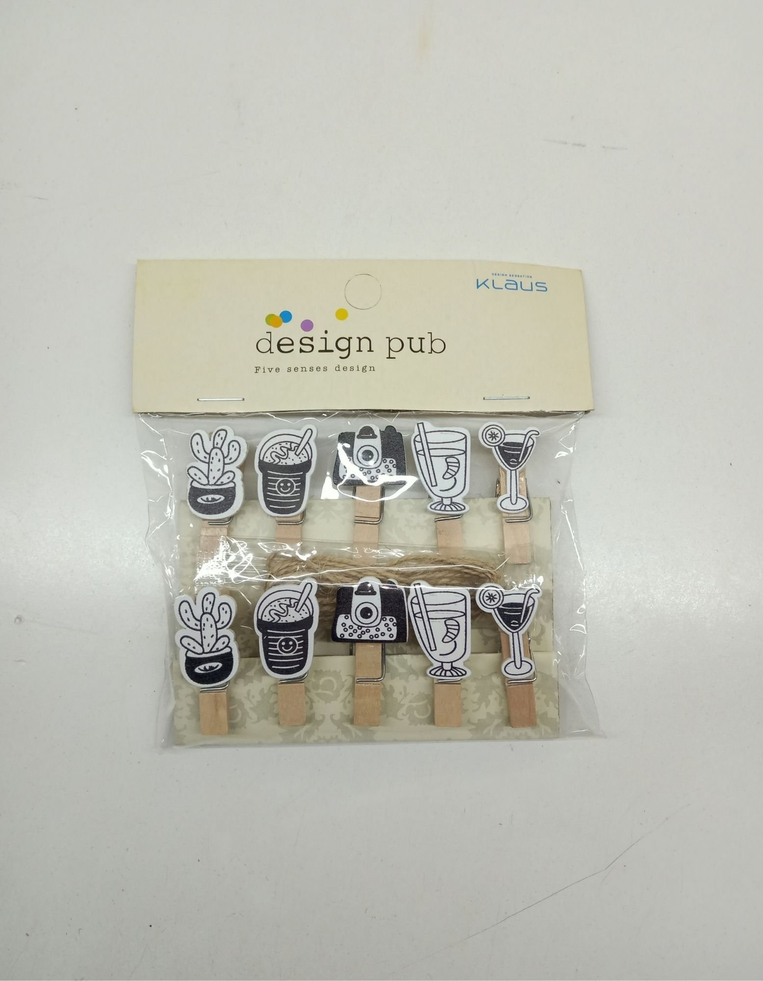 Cute Wooden Paper Clip With Drink Emoticons (Cute Stationery)