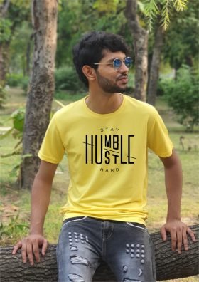 Stay Humble Hustle Hard Printed T-Shirt for Men