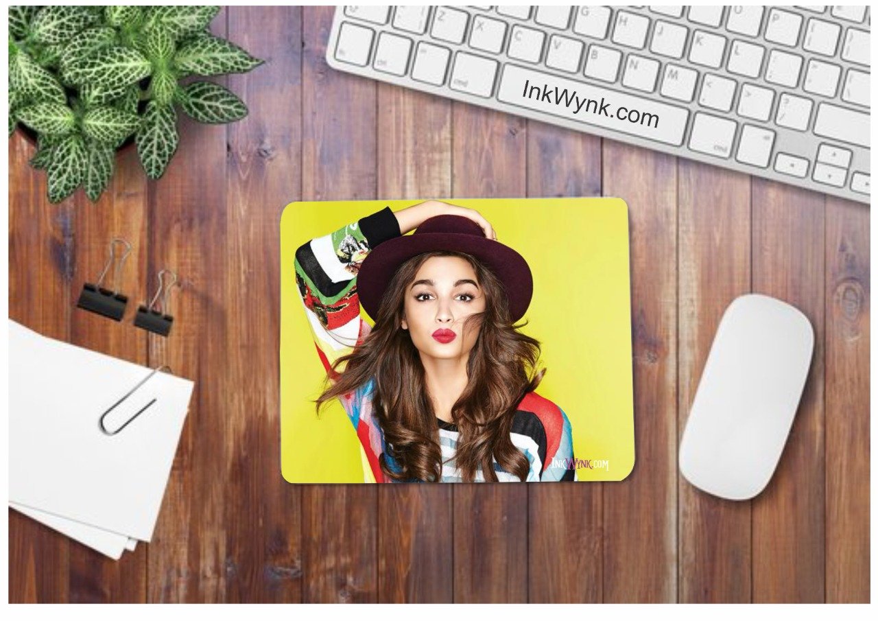 Alia Bhatt Yellow Mouse Pad For Bollywood Lovers