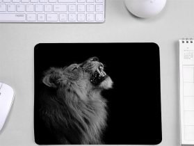 Angry Lion Printed Black Color Anti Skid 3mm Mouse Pad