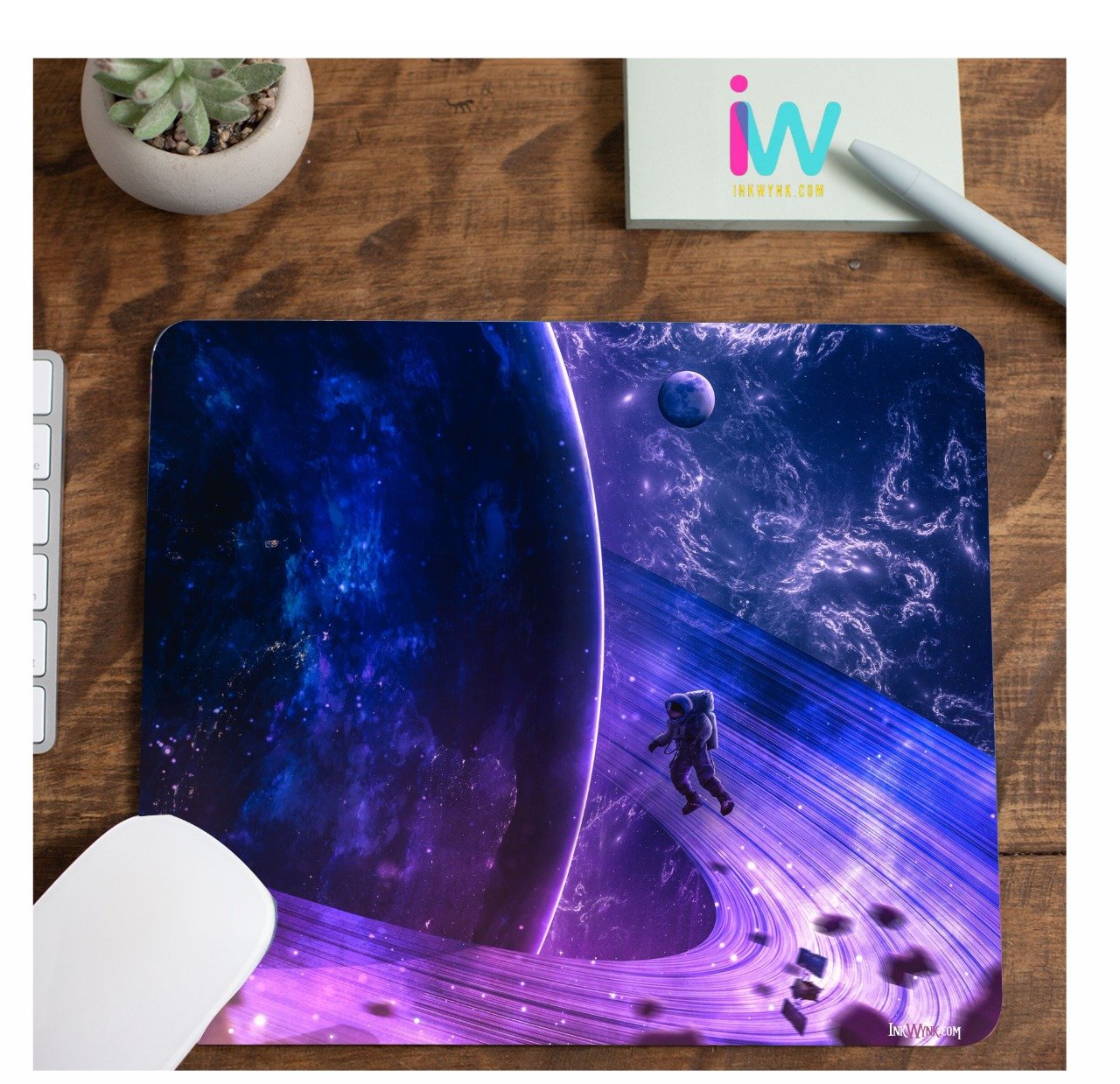 Astronaut in Space Rubber Grip Mouse Pad (3mm)