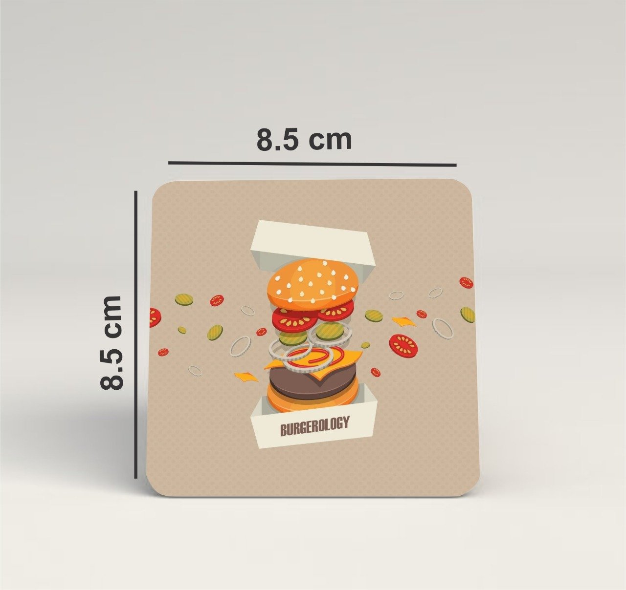 Burger Printed Coaster for Table (Pack of 4 Coasters)