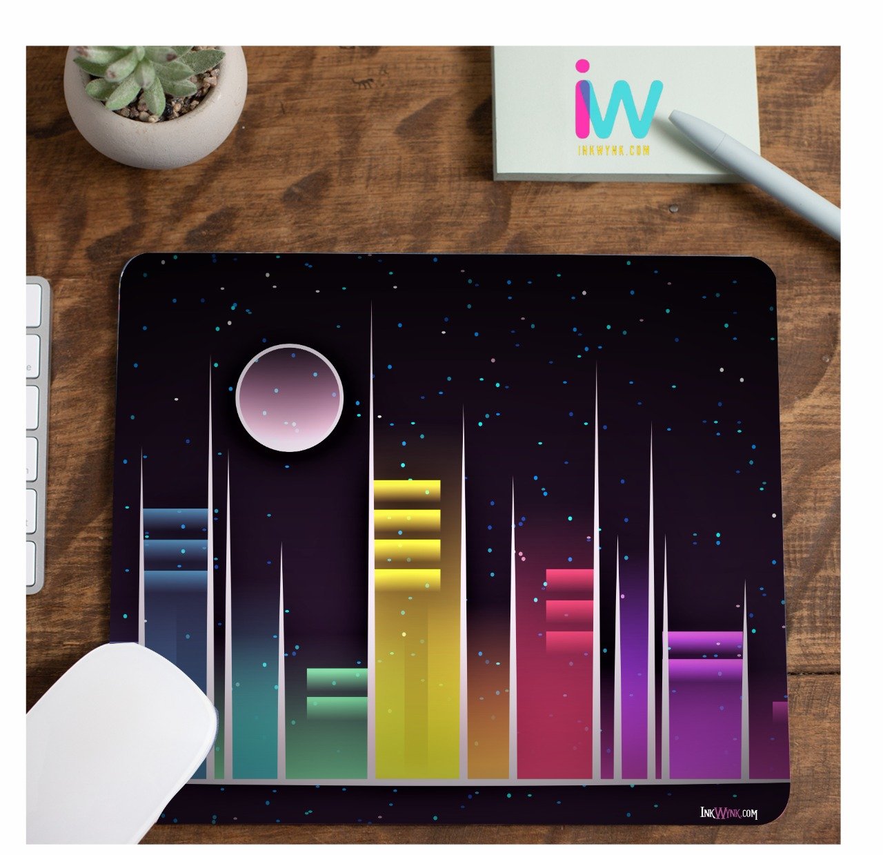 City Night Painting Artistic Mouse Pad