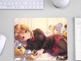 Cute Blonde Anime Girls Graphic Design Mouse Pad for Girls