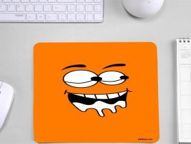 Emoji Printed Orange Color Students Mouse Pad