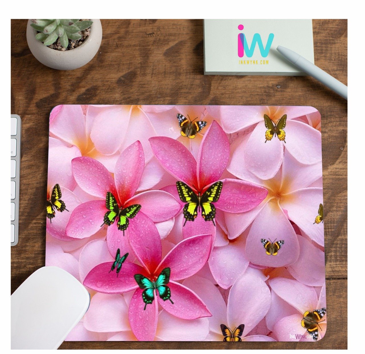 Flowers and Butterfly Anti-Skid Mouse Pad for Girl