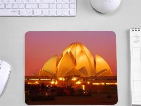 Golden Lotus Temple Mouse Pad For Laptop and Computer