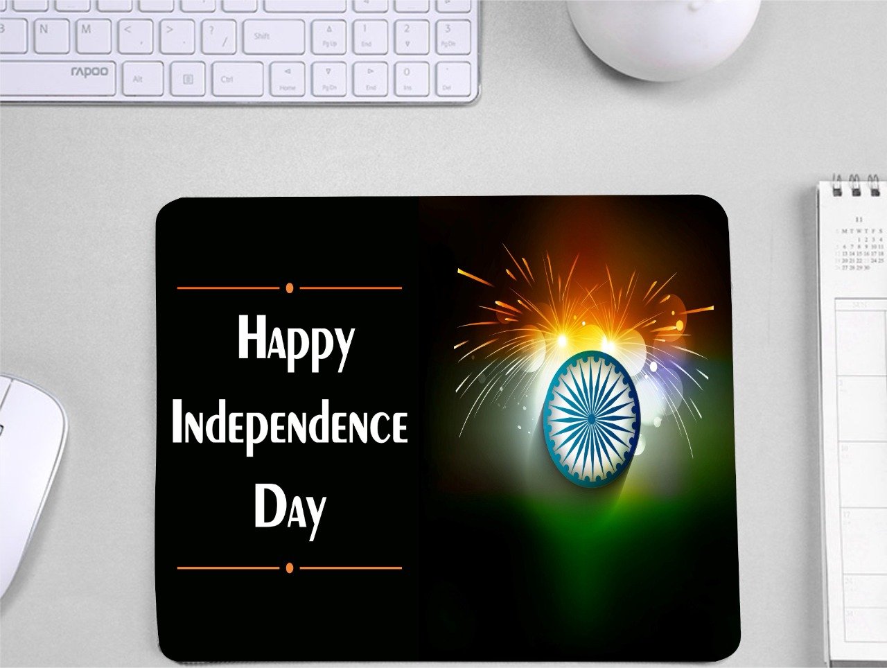 Indian Flag Color Theme Printed Mousepad for Independence Day