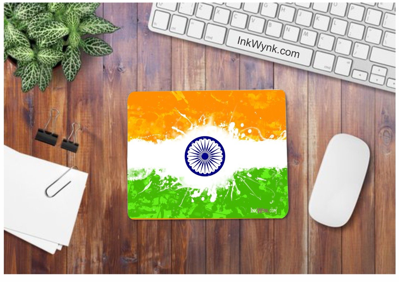 Indian Flag Printed Mousepad for Independence Day (Office Mouse Pad)