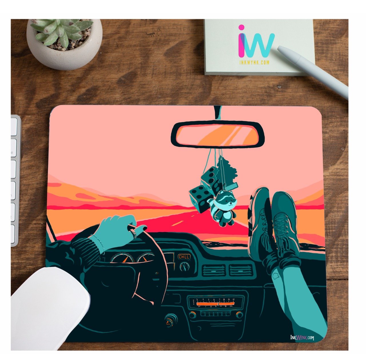 Long drive clipart printed mouse pad for gamers